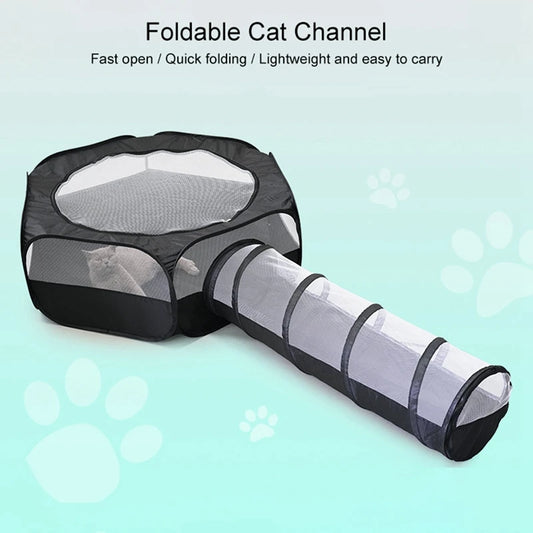 Cat Tunnel Cage House 2 in 1 CollapsiblePortable Tent