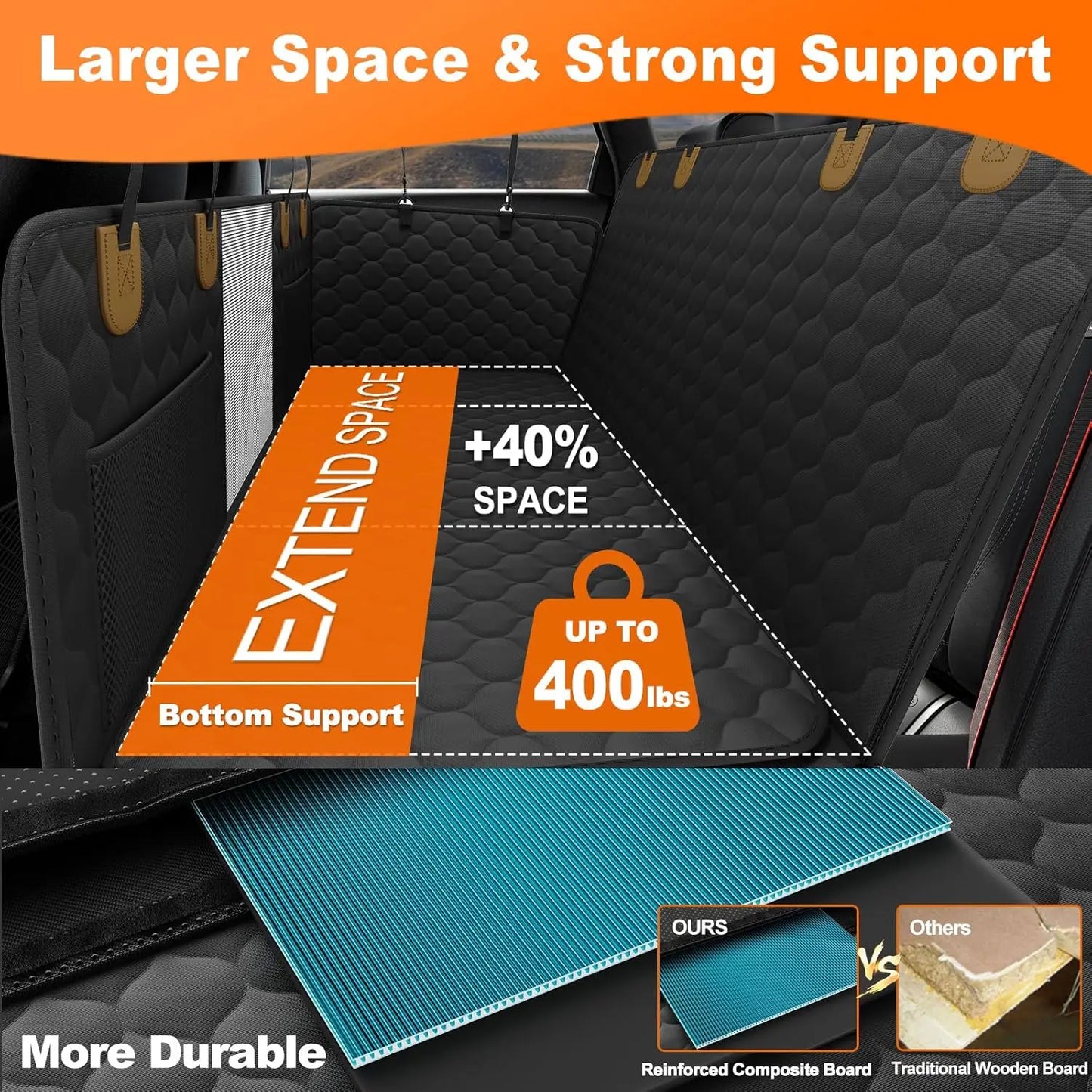 WedyvkoCN Back Seat Extender Hammock For Dogs Car Seat