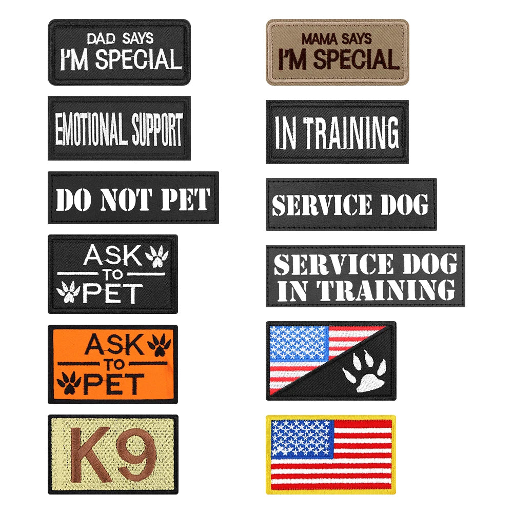 PETRAVELCN Dog Tactical Harness Leash Vest Set Patches For Training Walking
