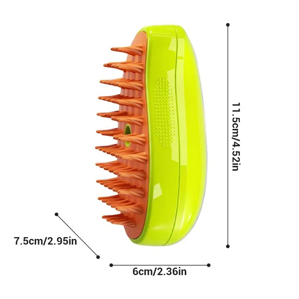 Pet Steam Brush Massager 3 In 1 Electric Grooming Comb