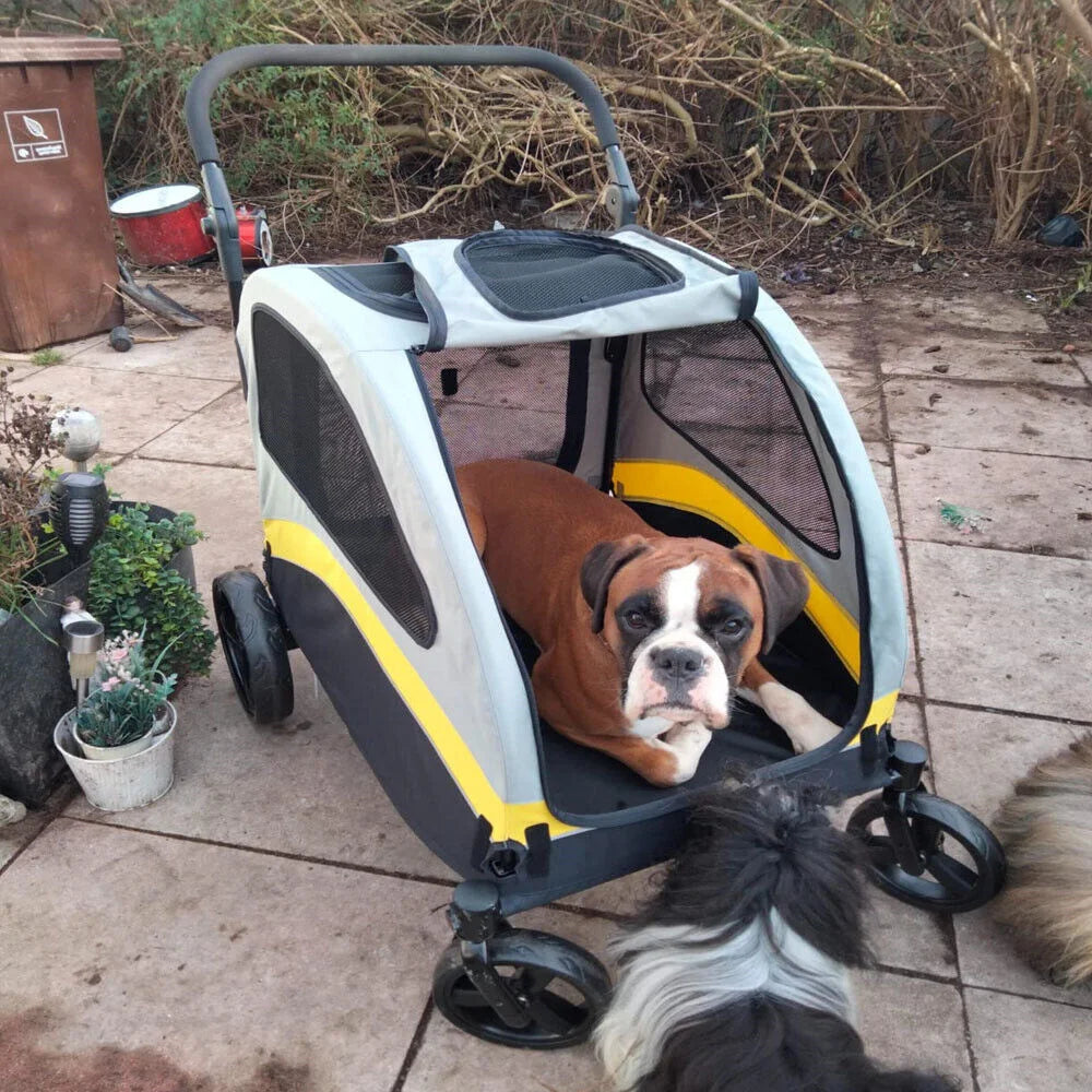 Breed All Breeds Premium Dog Stroller Pram Foldable Four Wheel