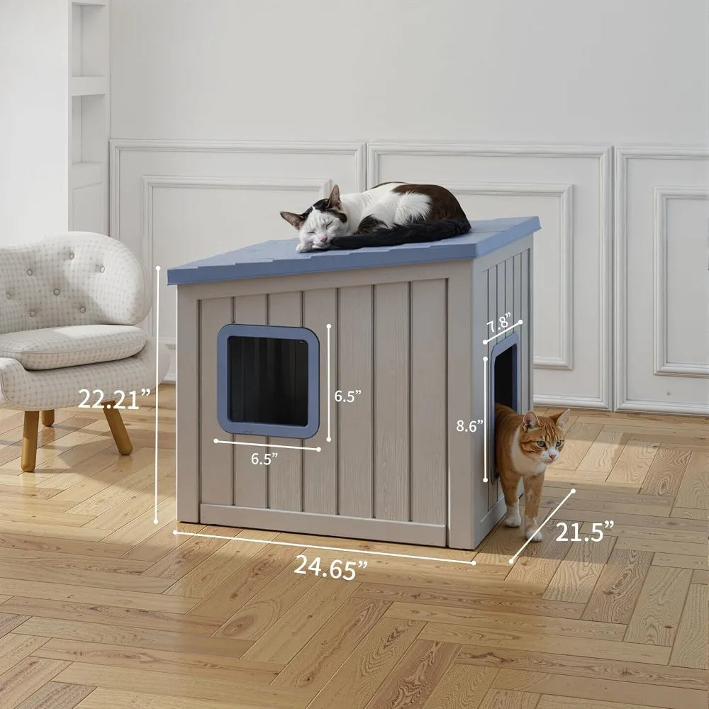 Waterproof Outdoor Resin Cat House For Feral Cats Durable