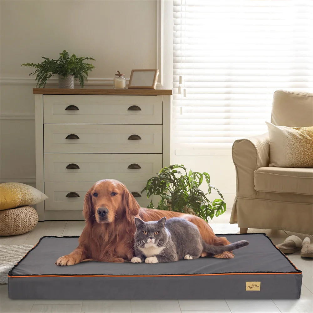 BORWARTCN Orthopedic Memory Foam Dog Bed Waterproof Washable