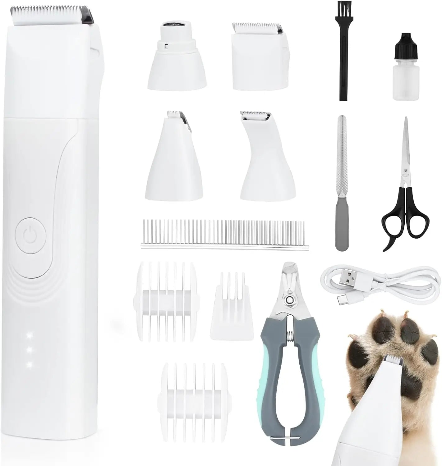 Dog Trimmer for Paws 14 in 1 Cordless Grooming Kit