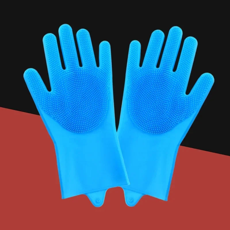 Silicone Pet Grooming Cleaning Gloves For Dogs And Cats Bathing