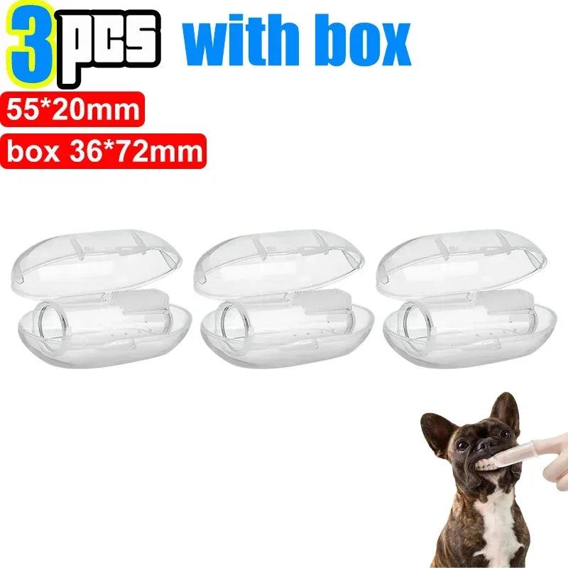 Silicone Fingertip Pet Toothbrush for Dogs and Cats