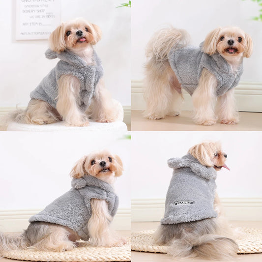 Soft Fleece Pet Hoodie Coat For Small Medium Dogs Cats