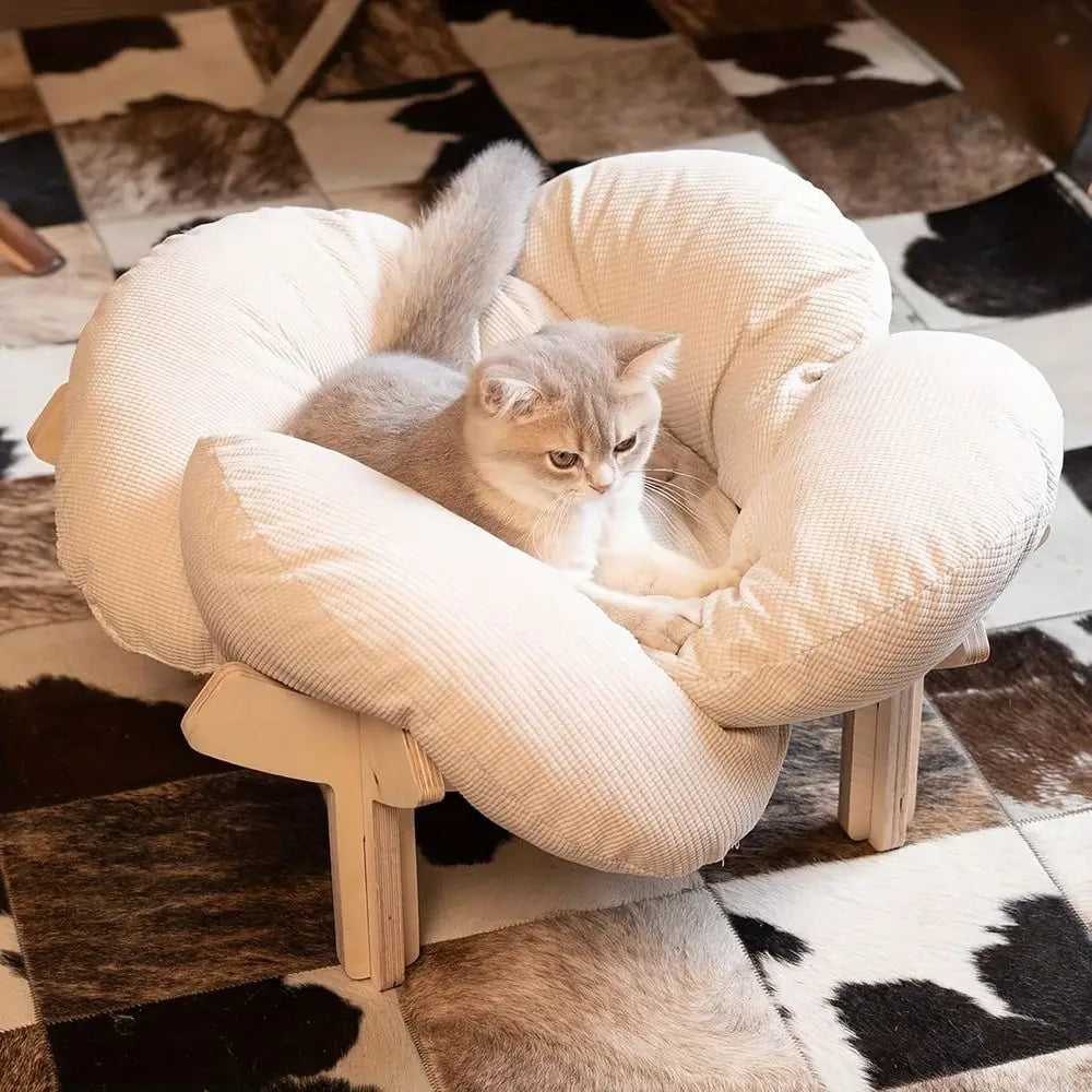 Dog Beds And Sofas Indoor Cat Condo Wooden Plush Lounger