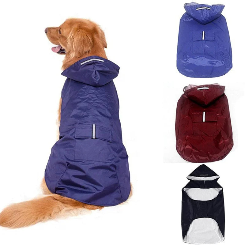 Choice Dog Raincoat Waterproof Hoodie Jacket With Reflective Stripe
