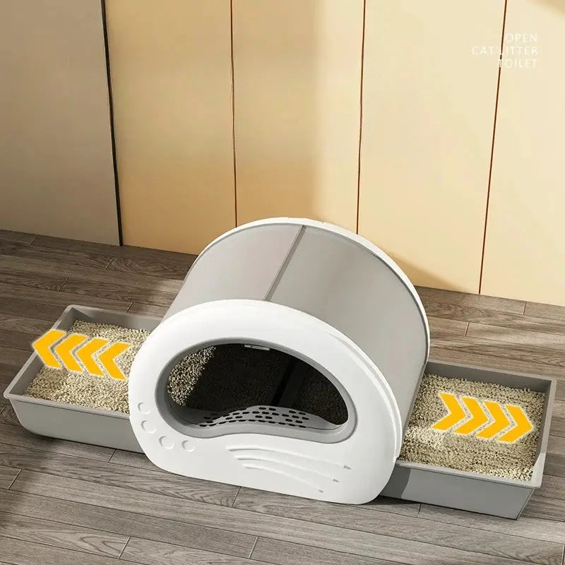 Self Cleaning Cat Litter Box Extra Large Fully Enclosed Drawer Dual Side Doors Odor Control Cat Toilet Arenero Gato Pet Items by Furtastic Pet Essentials