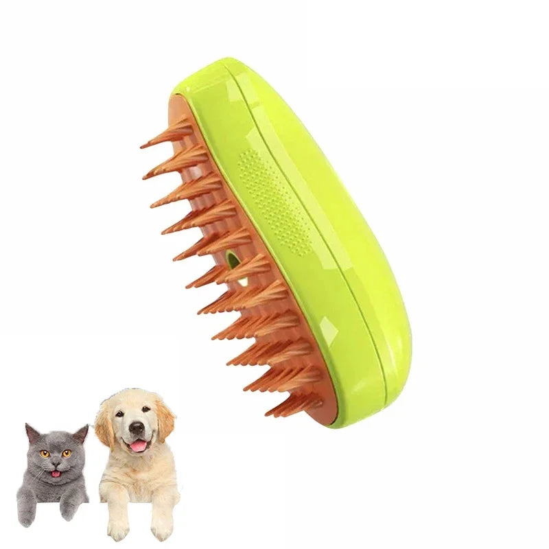 Pet Steam Brush Massager 3 In 1 Electric Grooming Comb