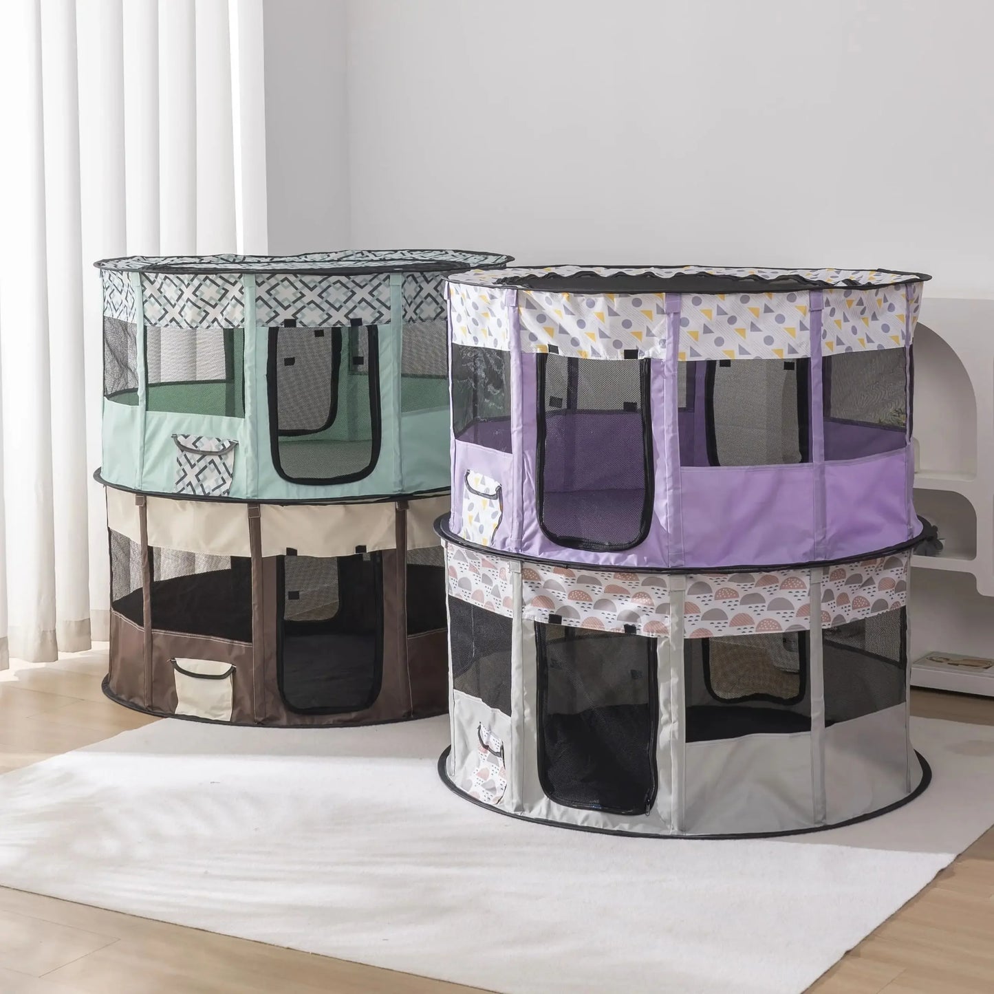 Foldable Mesh Ventilated Circular Cat Nest for Cats and Dogs